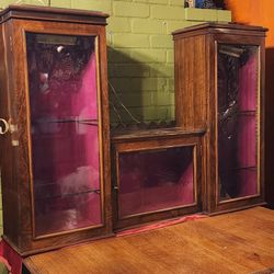Vintage 1950s Glass Cabinet Bookcase Display