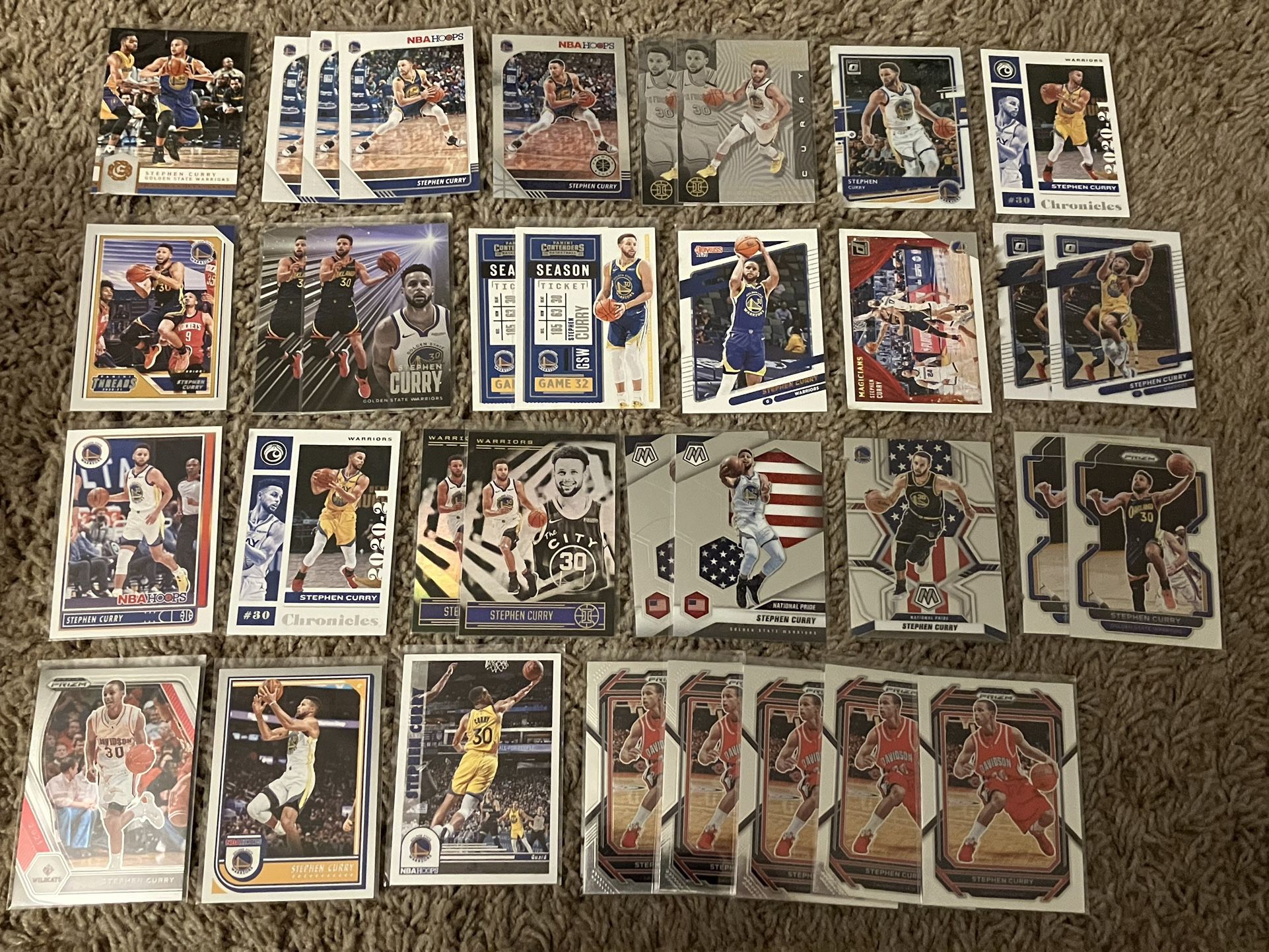 35 x STEPHEN CURRY cards from 2016 to 2023