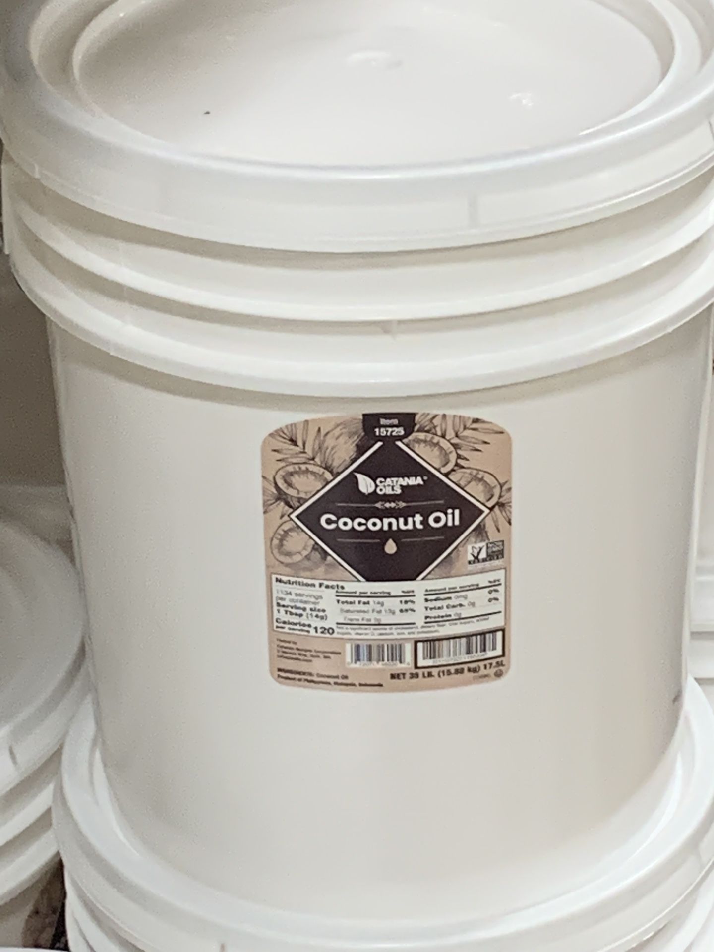 Coconut Oil 5 Gallon Bucket 