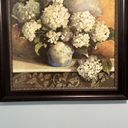 Floral Painting With Cherry Frame