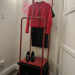 ikea red clothes luggage rack