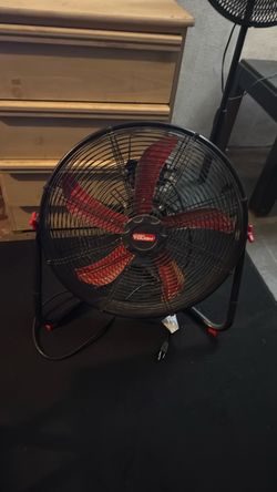 Hyper Tough Floor Fan Black and Red