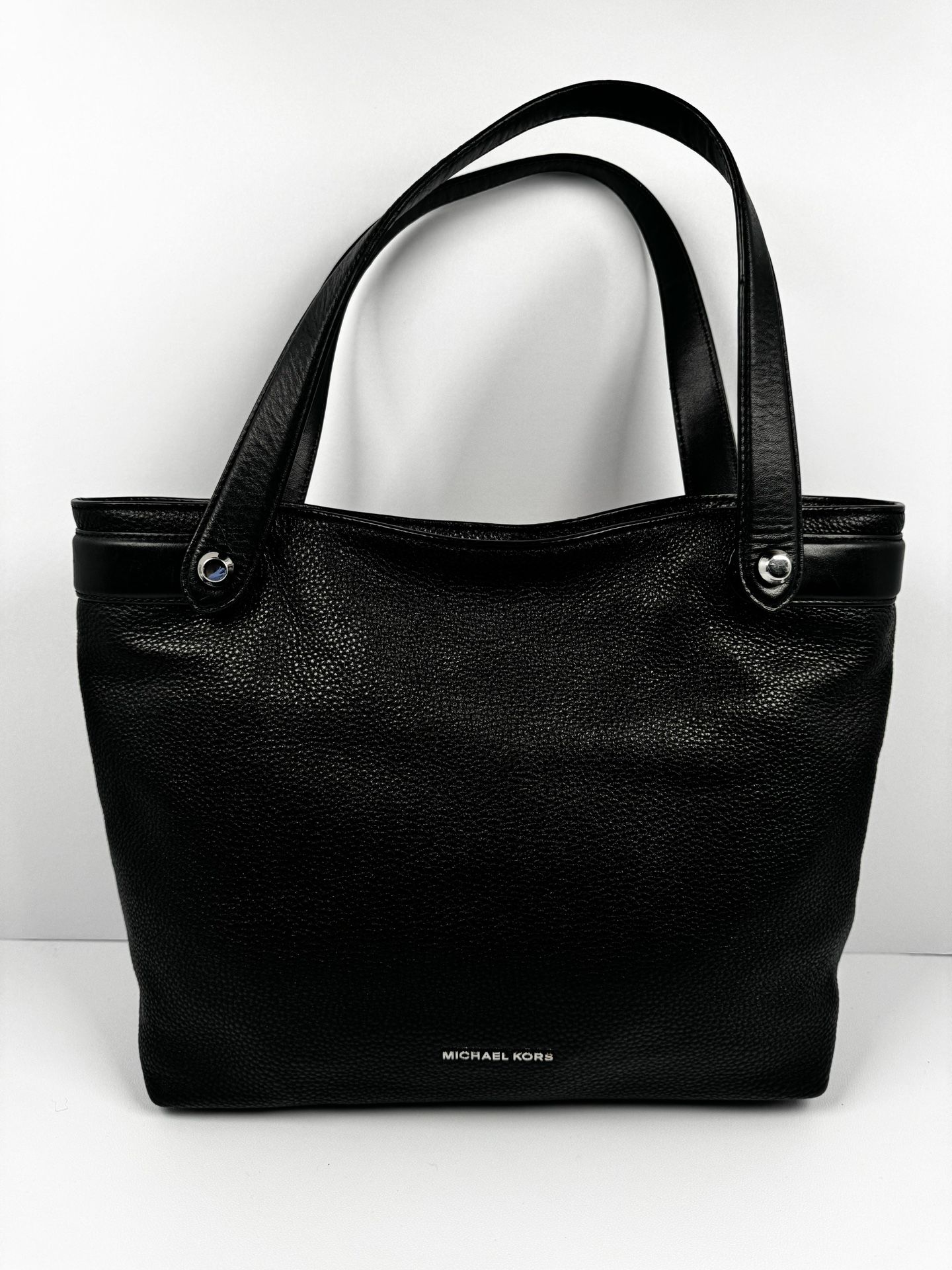 Michael Kors Black Hyland Soft Leather Crossbody Convertible Large Tote Bag