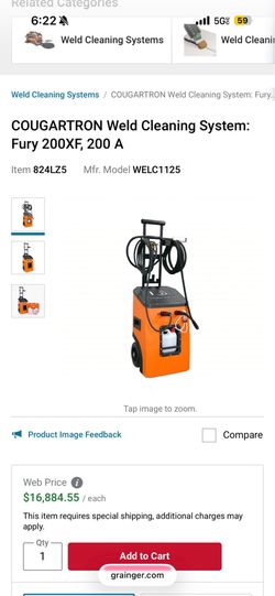 Cougartron weld cleaning system fury 200xf