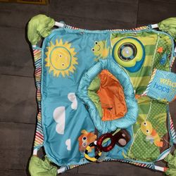 Bright Starts, Pop 'N Jump SE Portable Baby Activity Center, Indoor Outdoor Use, Lightweight, Carrying Bag, Canopy, 6-12 Months (Animals)