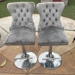 Gray Swivel Barstools