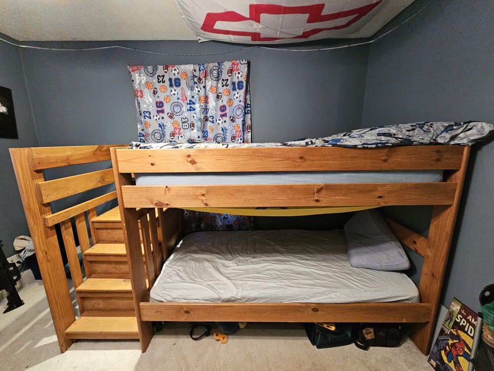 Wooden bunk beds 