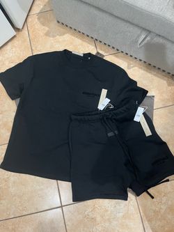 Essentials fear of god Black 2-Piece Set T shirt & Shorts Drawstring Pocket