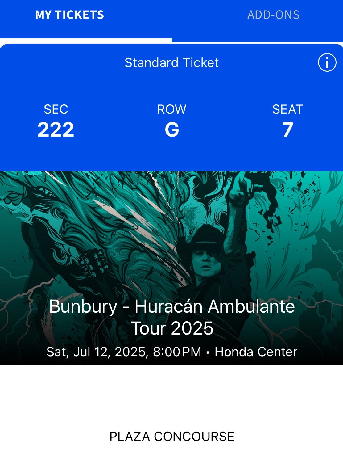 2 Bunbury Tickets 6/12