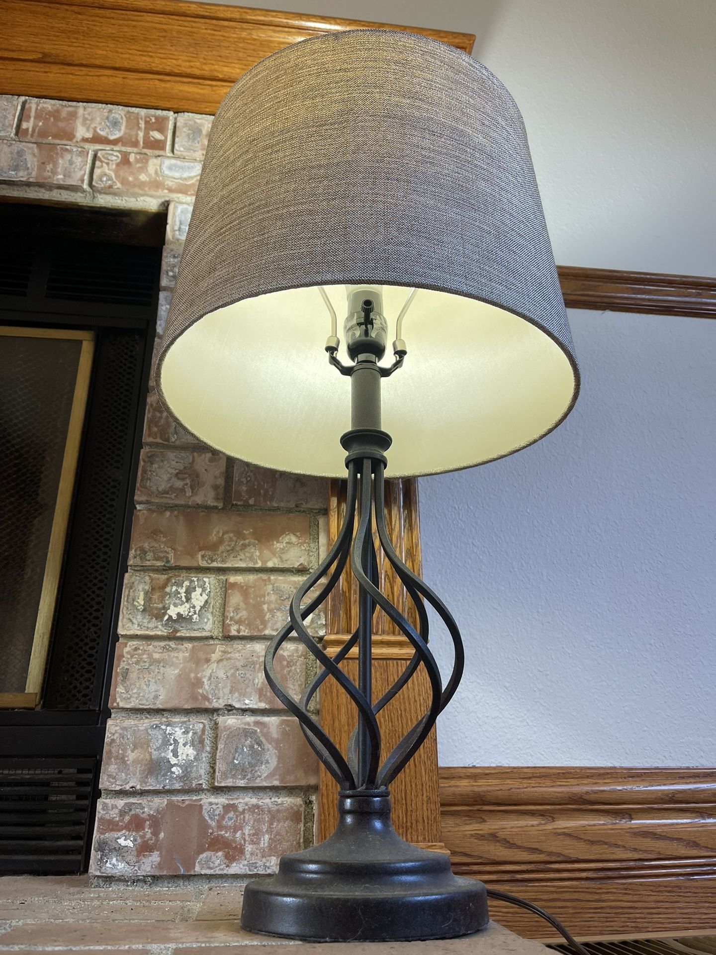 Rustic Black Metal Table Lamp