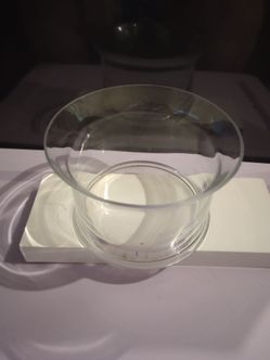 Clear glass salad bowl