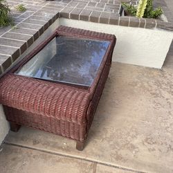 Brown Wicker Coffee Table