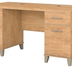  Bush Furniture Somerset Office Desk with Drawers, 60W, Maple Cross