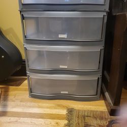 Plastic Storage Drawer Cart, Medium Home Organization Storage Container with 3 Large Clear Drawers