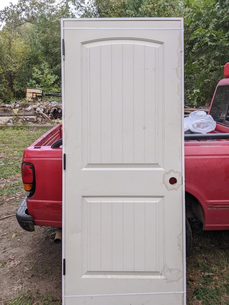 New 32"RH Right Hand Swing 2 Panel Round Top Plank Hollow Core