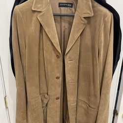 Mens Kenneth Cole NY Suede Leather Car Coat, New Condition, Size XL