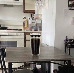 14oz Double Walled Glass Coffee Tumbler with Full Glass Lid