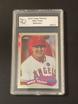 Topps Chrome Angels Mike Trout Graded 10 Baseball Card 