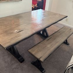 Beautiful Farmhouse Table With Bench