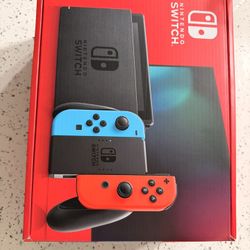 Sealed Nintendo Switch With Blue And Red Joy Sticks | Original Nintendo W Games And Accessories 