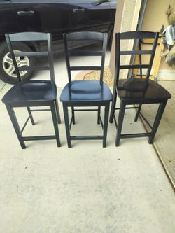 Countertop Stools..Set of 3..25 Inch..All Black