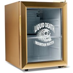 Liquid Death Gold Mini fridge