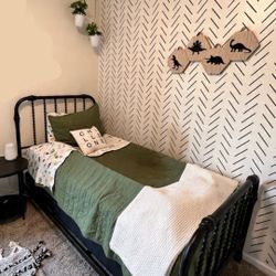 Matte Black Metal Bed 