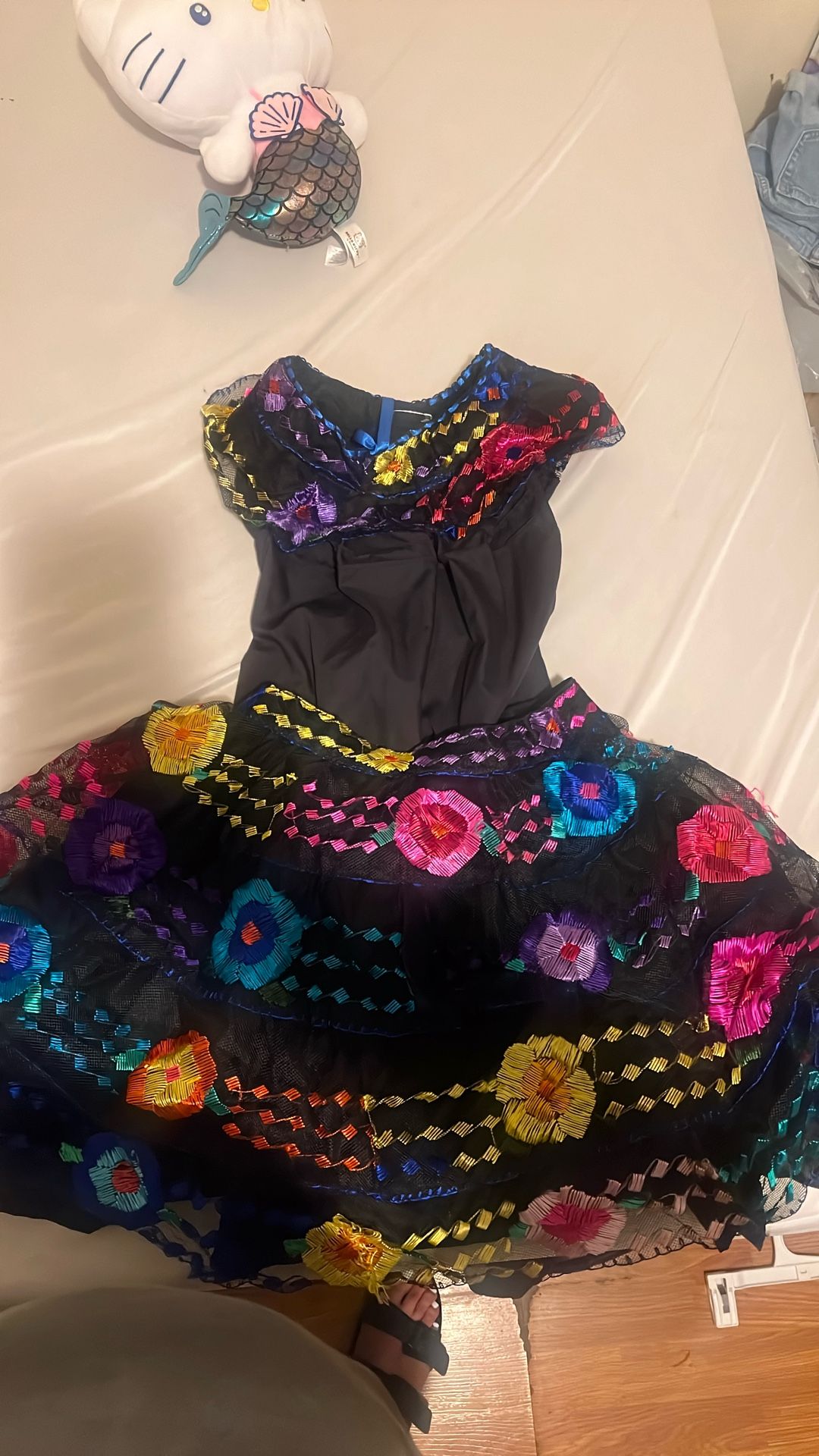2 Piece Set Mexican Embroidered Dress