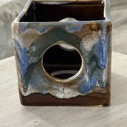 Hermitage Pottery  1998 Square Marble Candle Holder 