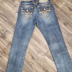 ROCK REVIVAL RHINESTONE WOMENS JEANS 27