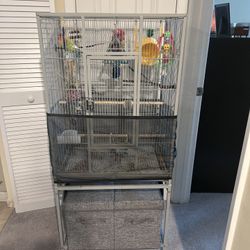 Birdcage On Wheels, Accessories Included