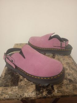 Dr Martens Zebzag Purple Suede Slip On Mules Clogs Unisex Men Size 12 Women  Size 13.5