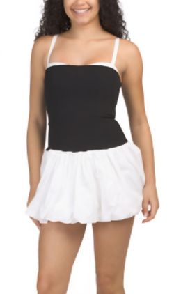NWT Show Me Your Mumu Black and White Tiffany Skort  Bubble Hem Mini Dress