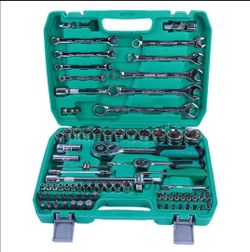 82 Piece Socket Set Auto Repair Set Tool Quick Ratchet Wrench Socket Hardware Tools with case Alloy Steel