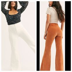 New Free People Curvy Corduroy Flare Pants Size 33 (16) $40 Each 