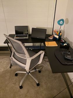 Office desk and ergonomic chair