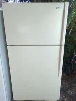 WHIRLPOOL FRIDGE OFF WHITE 33" WIDE PERFECT CLEAN