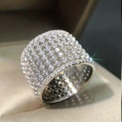 ✨ Gorgeous NEW  Finished Wide Pave Cubic Zirconia Ring