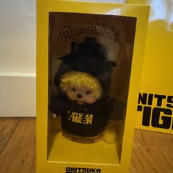 Monchhichi × Onitsuka Tiger Limited Edition Plush Doll Black Hoodie