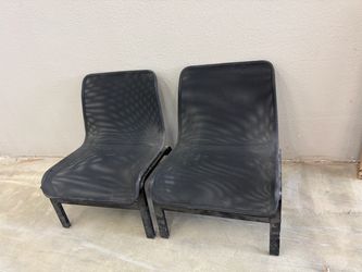 Set of 2 Black Ikea Mesh Plastic Chairs