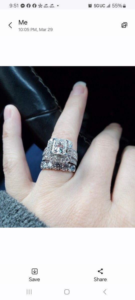Diamond Engagement Ring And Wedding Band