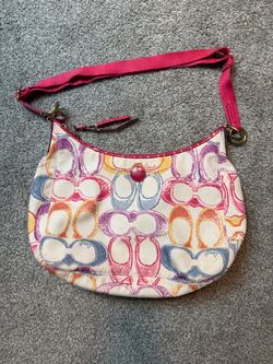 Vintage COACH Y2K Multicolor Scribble Graffiti Hobo Shoulder Bag