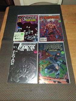 Avengers. Carnage comic books. Awesome condition! Prices are marked or will sell as a bundle for $40 for all of them. All sales final.