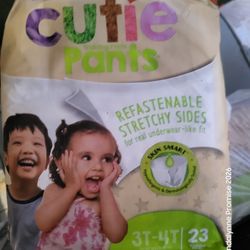 4 Unopened bags Of Cutie Pants 3T/ 4T Trainers/Pull-ups  (92 total)