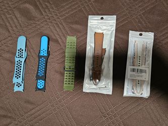 Lot of 5 Samsung Galaxy Watch 7 22mm Bands Silicone & Leather