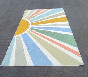 Colorful Sunburst Rug 6 X 9 New!