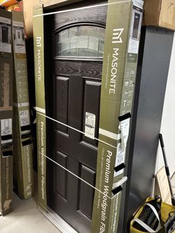 Masonite Front Exterior Door Croxley Camber Fiberglass Prehung  