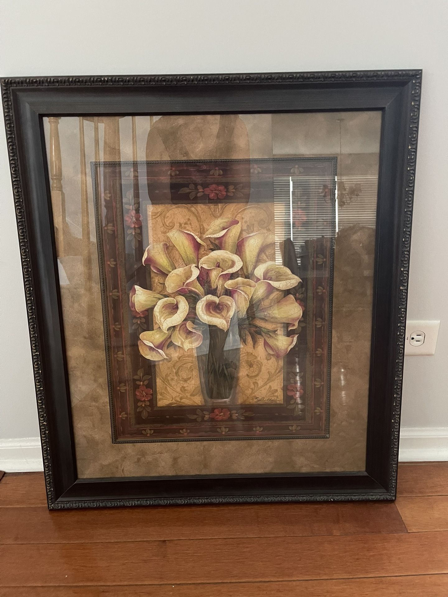 Wall Decor - Flower Art With Frame 