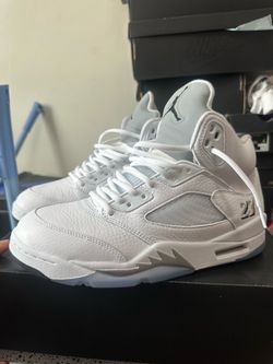 Air Jordan 5 Retro white metallic