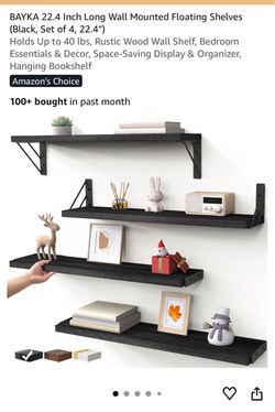 Black Wall Shelves Set of 4